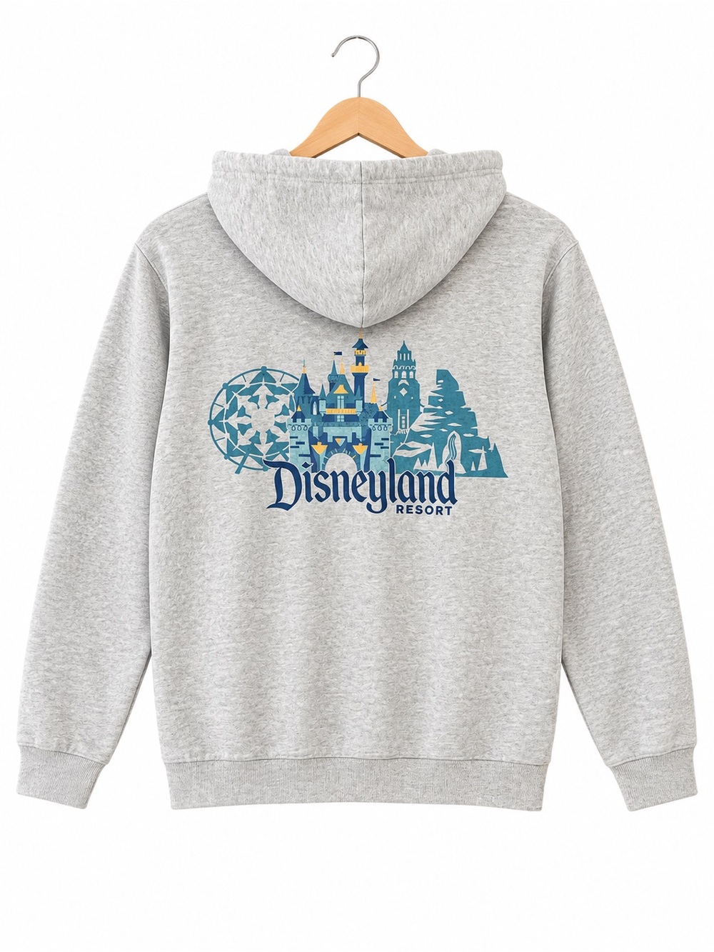 Disney Parks Disneyland Resort Castle Gray Full Zip Hoodie Sweatshirt Medium M